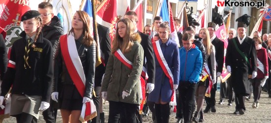 KROSNO: Krośnianie uczcili 99. rocznicę odzyskania przez Polskę niepodległości (FILM, ZDJĘCIA)